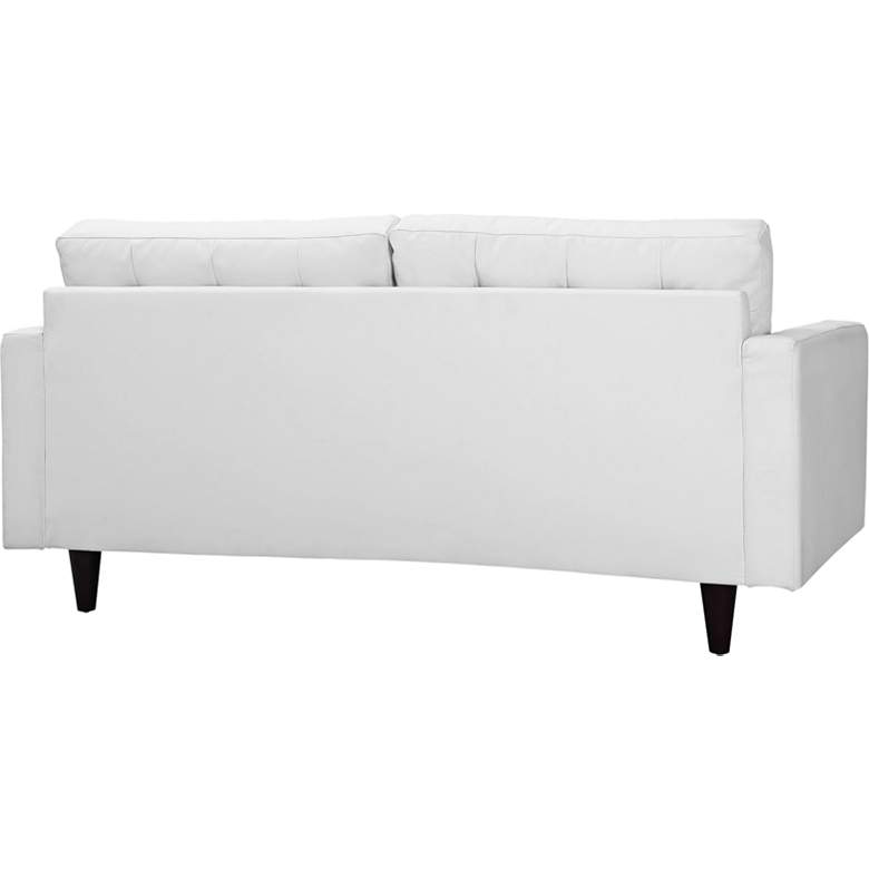 Image 4 Empress White Bonded Leather Tufted Loveseat more views