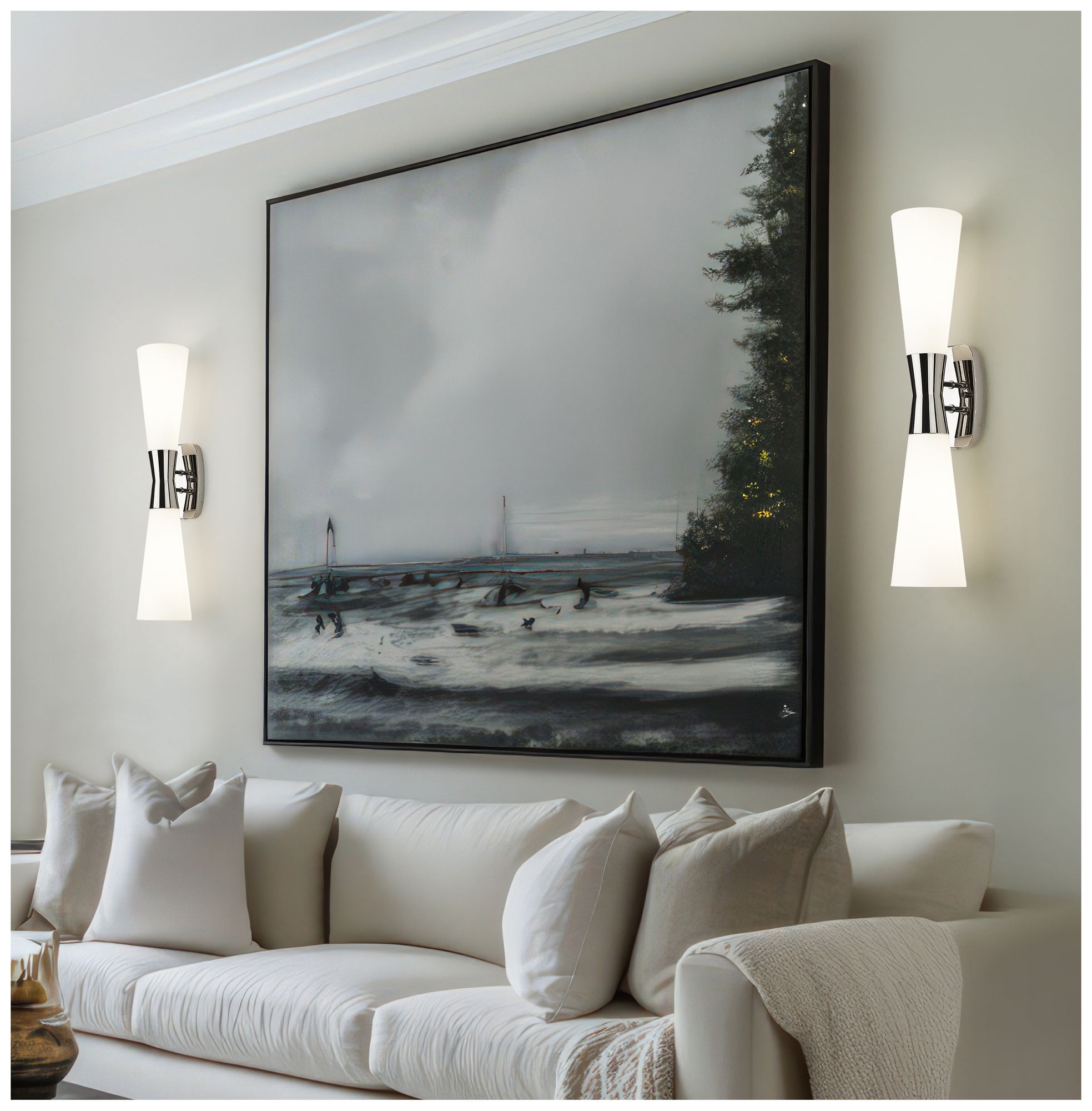 Image 2 Emrys by Z-Lite Polished Nickel 2 Light Wall Sconce more views