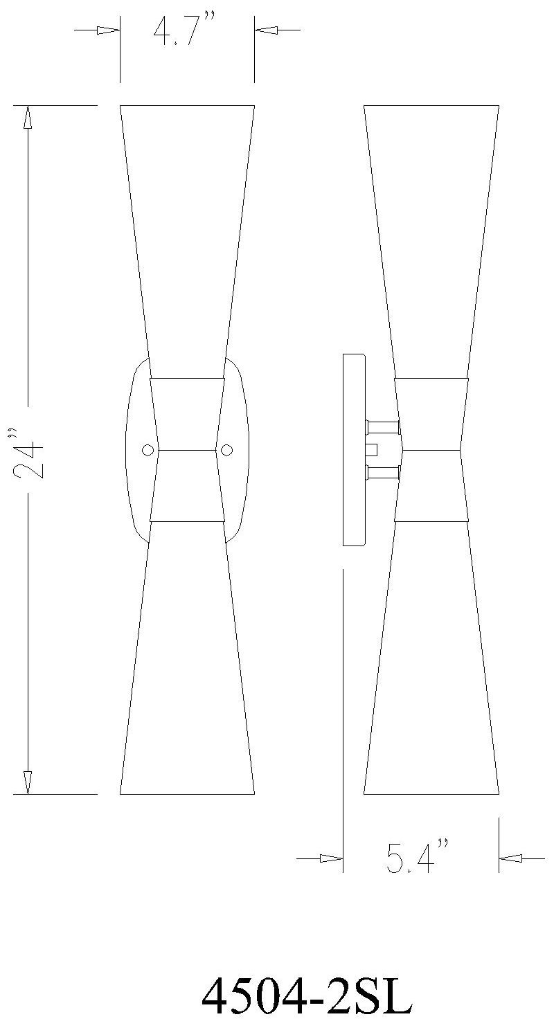 Emrys by Z-Lite Polished Nickel 2 Light Wall Sconce