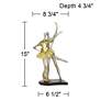 En Pointe 15" High Matte Gold Antique Silver Dancer Statue