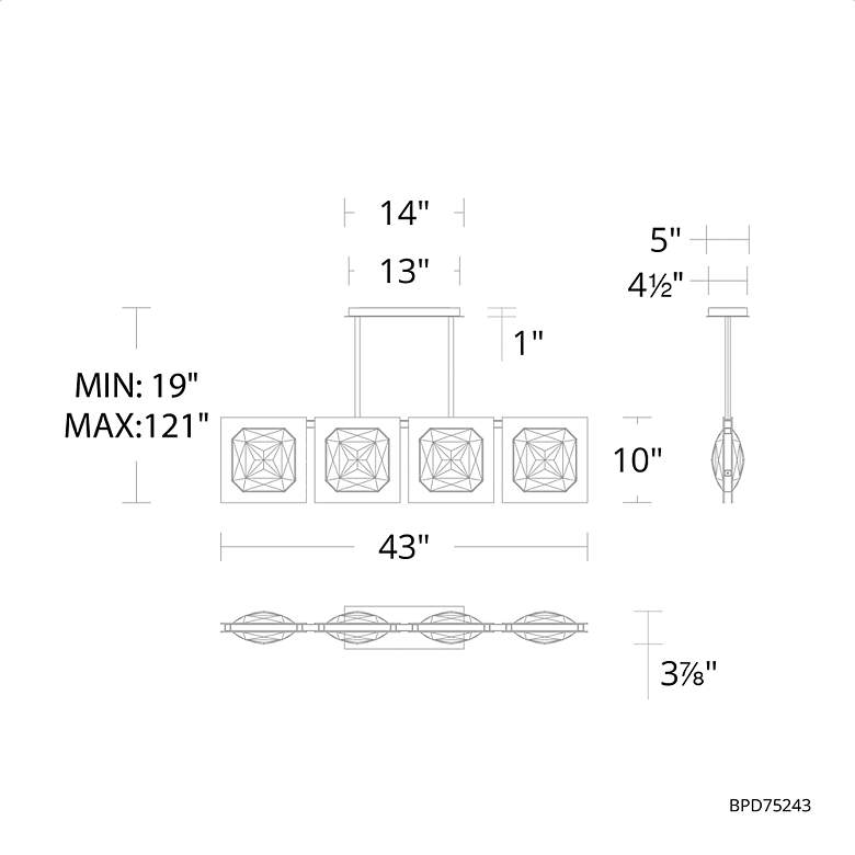 Image 6 Enchante 4 Light LED Linear Pendant more views