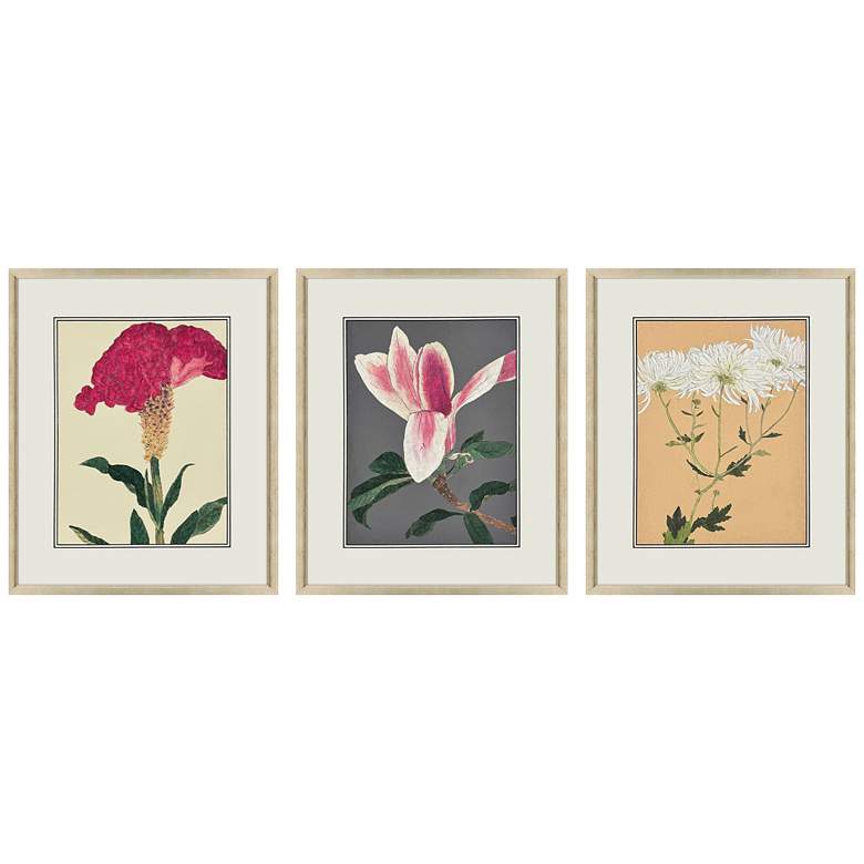 Image 1 Enchanted Blooms I 19"W x 23"H Framed Art Set of 3