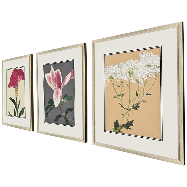 Image 2 Enchanted Blooms I 19"W x 23"H Framed Art Set of 3 more views
