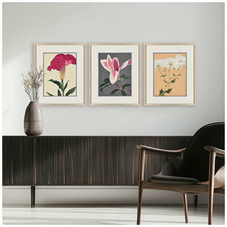 Image 4 Enchanted Blooms I 19"W x 23"H Framed Art Set of 3 more views