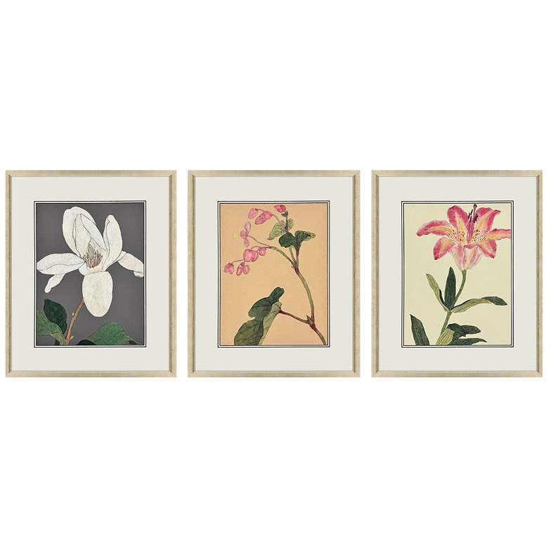 Image 1 Enchanted Blooms II 19"W x 23"H Framed Art Set of 3
