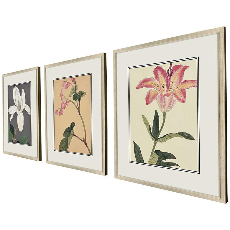 Image 2 Enchanted Blooms II 19"W x 23"H Framed Art Set of 3 more views