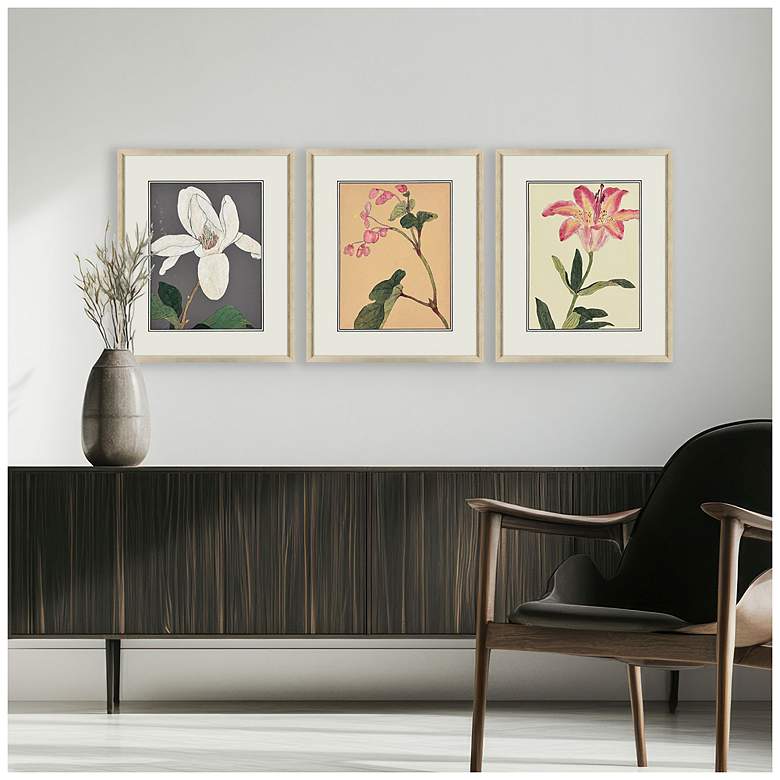 Image 4 Enchanted Blooms II 19"W x 23"H Framed Art Set of 3 more views