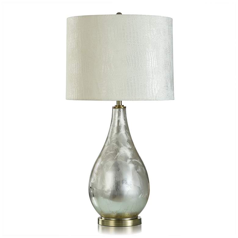 Image 1 Enchanting Silver - Glass Body Table Lamp With Brushed Brass Metal Base
