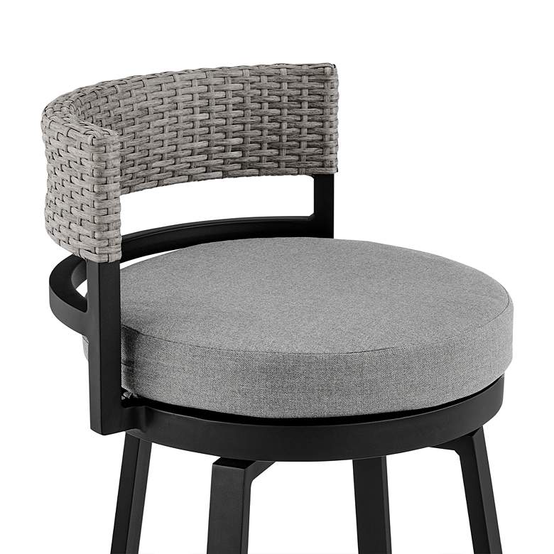 Image 3 Encinitas 30 inch Black Swivel Outdoor Bar Stool more views