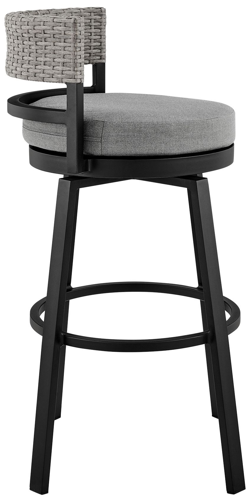 Image 4 Encinitas Outdoor 5-Piece Bar Table Set in Aluminum with Grey Cushions more views