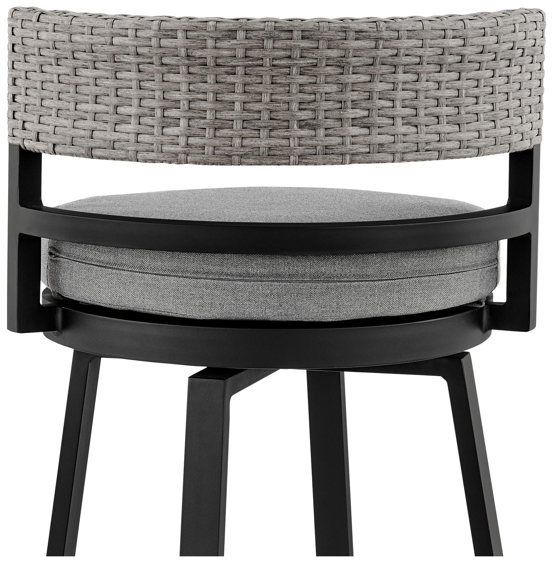 Image 7 Encinitas Outdoor 5-Piece Bar Table Set in Aluminum with Grey Cushions more views