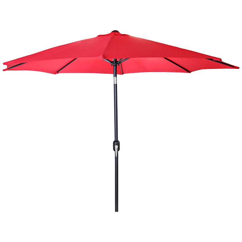 Image 1 Encinitas Red 7 1/2&#39; Steel Market Umbrella