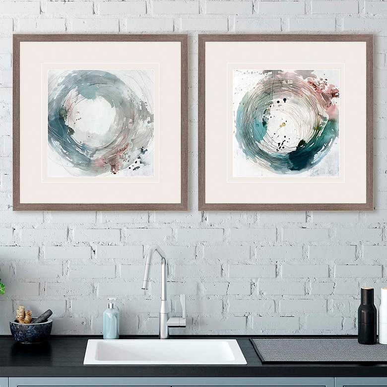 Image 1 Encompassed 26 inch Square 2-Piece Giclee Framed Wall Art Set