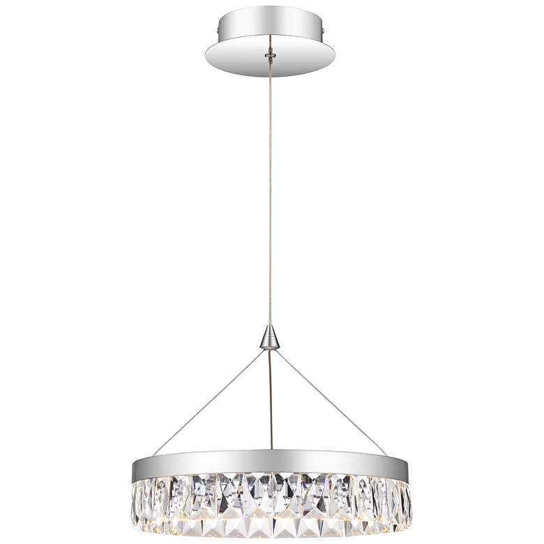 Image 1 Encore 12 3/4"W Polished Chrome LED Crystal Pendant Light