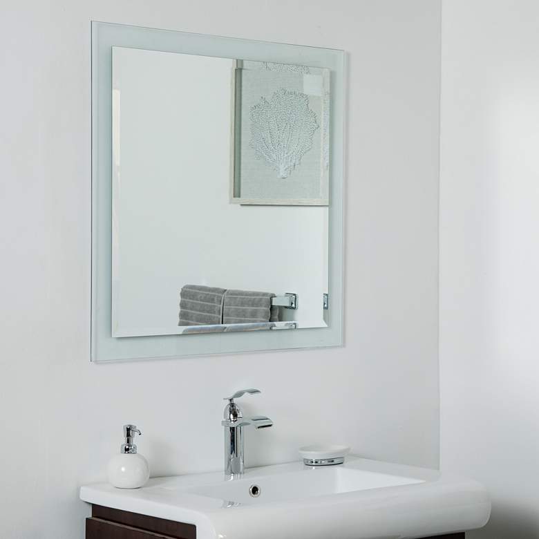 Image 1 Encore Clear Glass 30 inch Square Frameless Wall Mirror