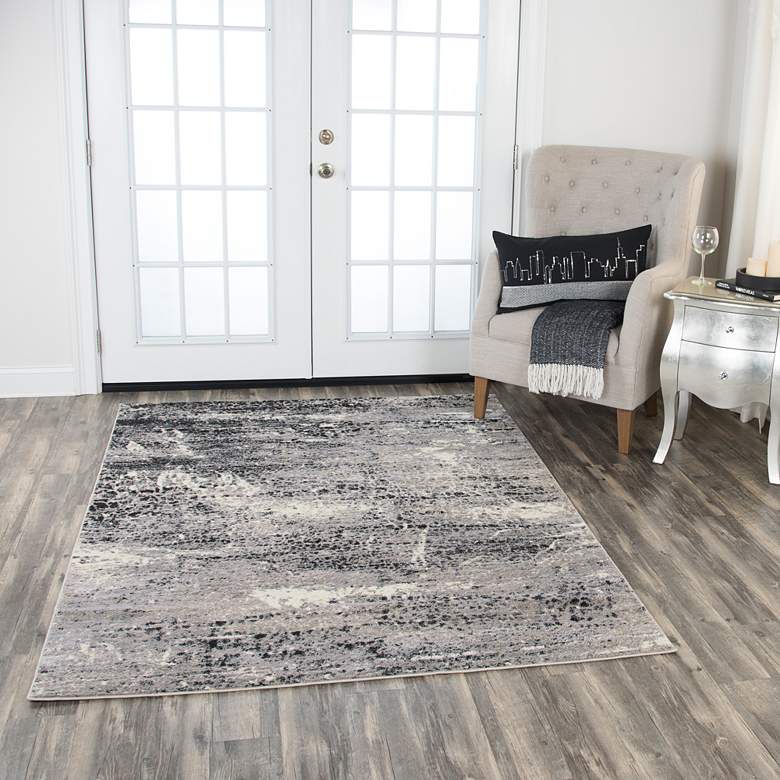 Image 1 Encore EN7263 5'2"x7'3" Brown and Gray Abstract Area Rug