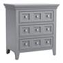 2_Ender 26" Wide Gray Wood 3-Drawer USB Port Nightstand