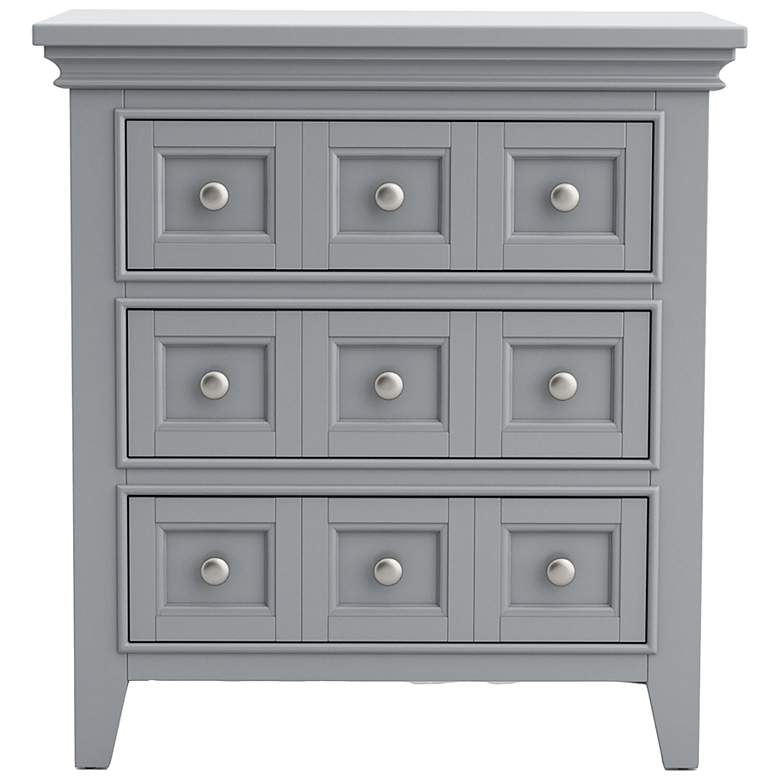 Image 5 Ender 26" Wide Gray Wood 3-Drawer USB Port Nightstand more views