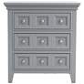 5_Ender 26" Wide Gray Wood 3-Drawer USB Port Nightstand more views