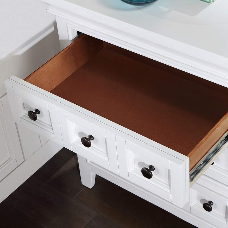 Image 3 Ender 26" Wide White Wood 3-Drawer USB Port Nightstand more views