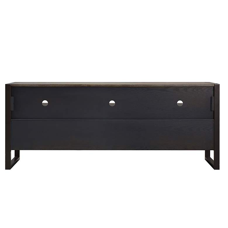 Image 5 Ender 60" Wide Smoke Gray Gunmetal 3-Drawer TV Stand more views
