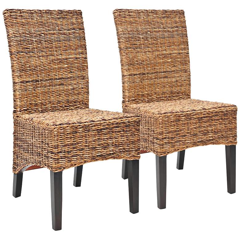 Image 1 Endira Rattan High Back Side Chair Set of 2