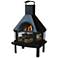 Endless Summer 43 1/2" High Black Steel Wood Burning Outdoor Fireplace