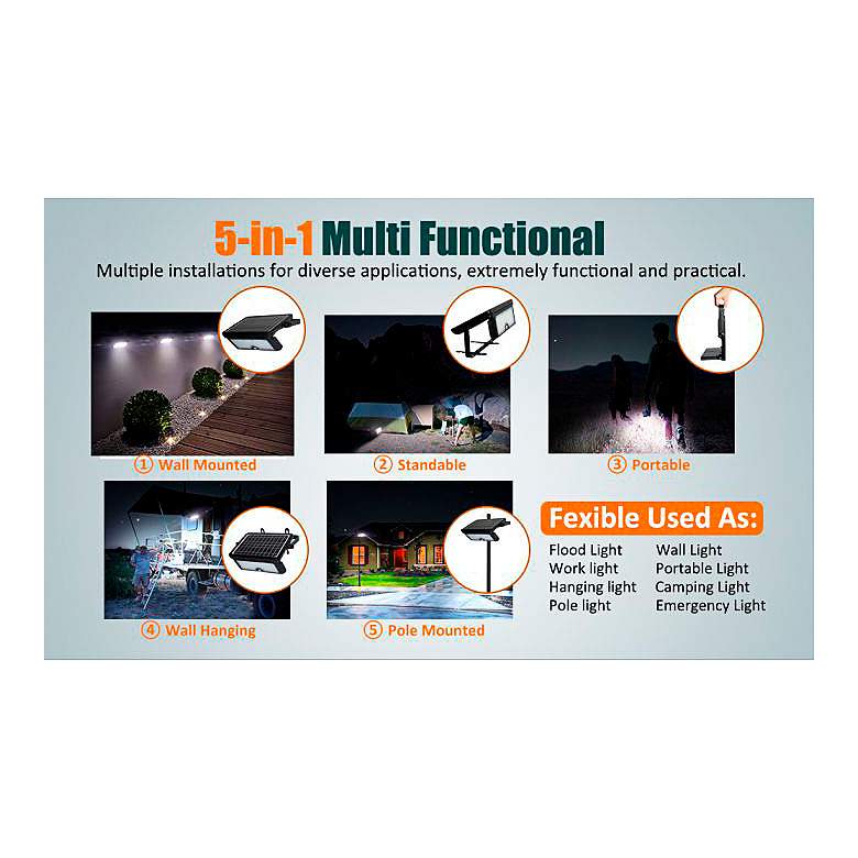 Image 4 Endo 9" High Black PIR Sensor LED 5-in-1 Outdoor Flood Light more views