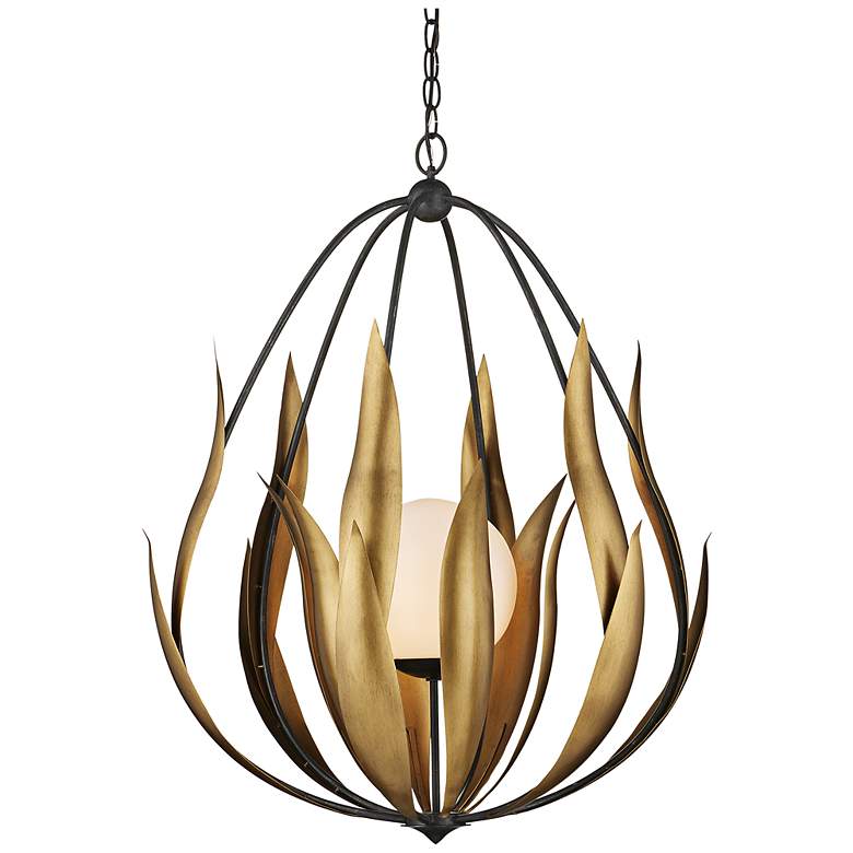 Image 2 Endymion 26" Wide Aged Steel and Brass Chandelier