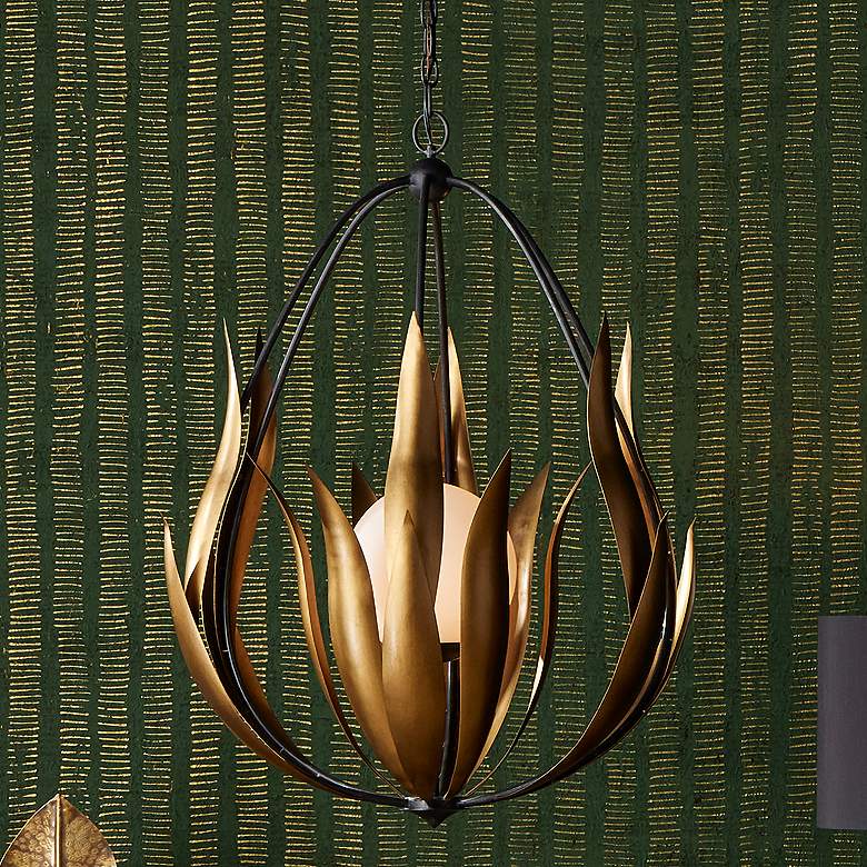 Image 1 Endymion 26" Wide Aged Steel and Brass Chandelier