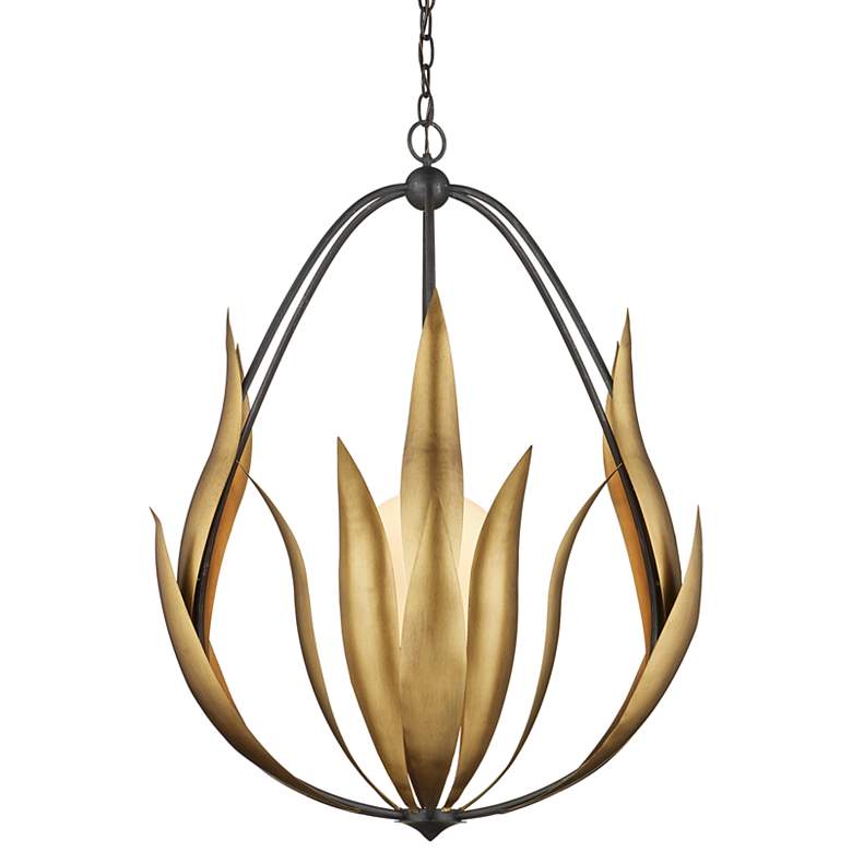 Image 4 Endymion 26" Wide Aged Steel and Brass Chandelier more views