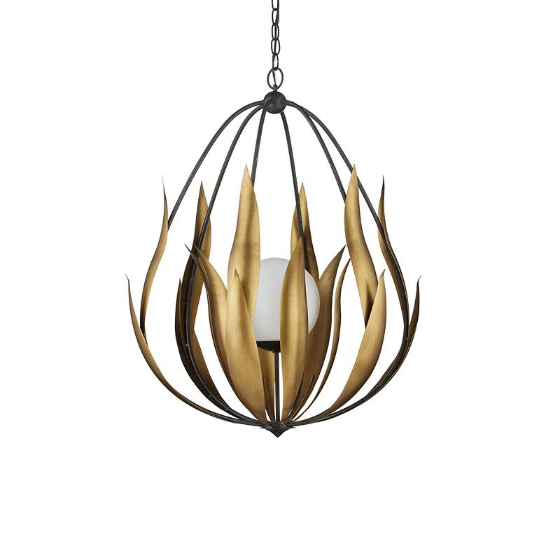 Image 5 Endymion 26" Wide Aged Steel and Brass Chandelier more views