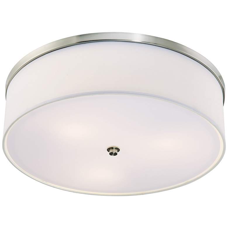 Image 1 Energy Efficient White Fabric 20 1/4" Wide Ceiling Light
