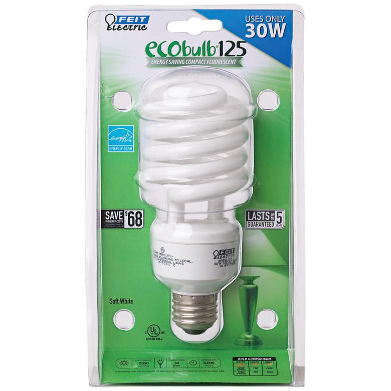 Image 1 Energy Saving 30 Watt Twist CFL Eco Light Bulb