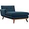 Engage 36 1/2" Wide Azure Blue Fabric Tufted Left-Arm Chaise