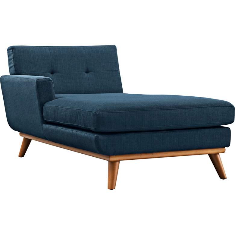 Image 1 Engage 36 1/2" Wide Azure Blue Fabric Tufted Left-Arm Chaise