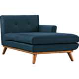 Engage 36 1/2&quot; Wide Azure Blue Tufted Right-Arm Chaise