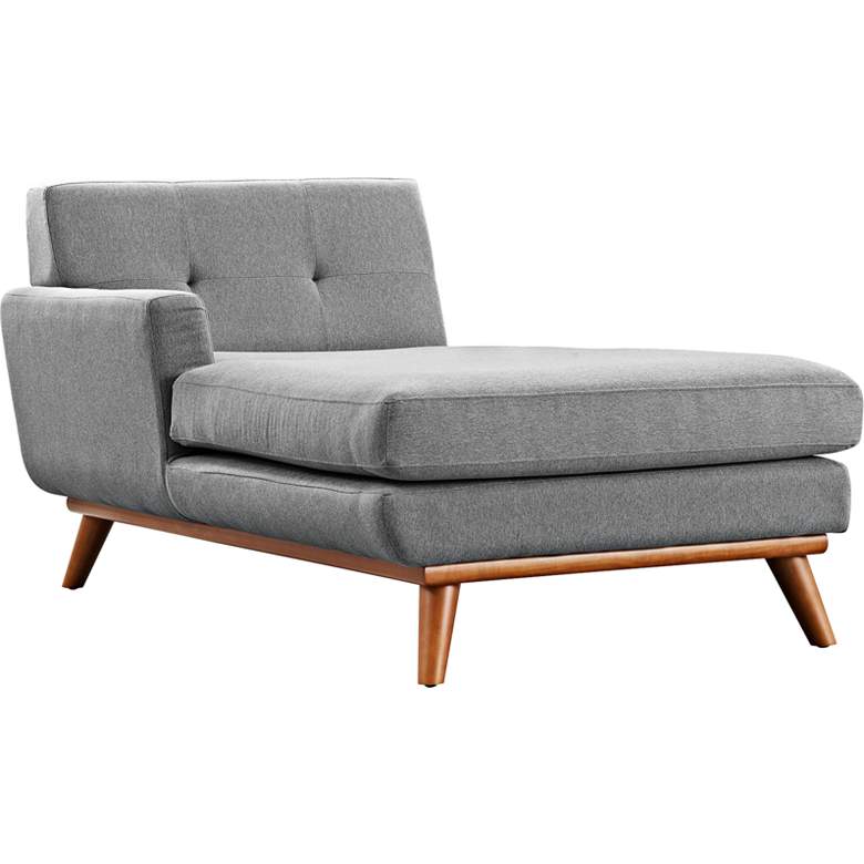 Image 1 Engage 36 1/2" Wide Gray Fabric Tufted Left-Arm Chaise