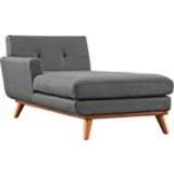 Engage 36 1/2&quot; Wide Gray Fabric Tufted Left-Arm Chaise
