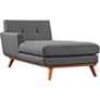 Engage 36 1/2" Wide Gray Fabric Tufted Left-Arm Chaise