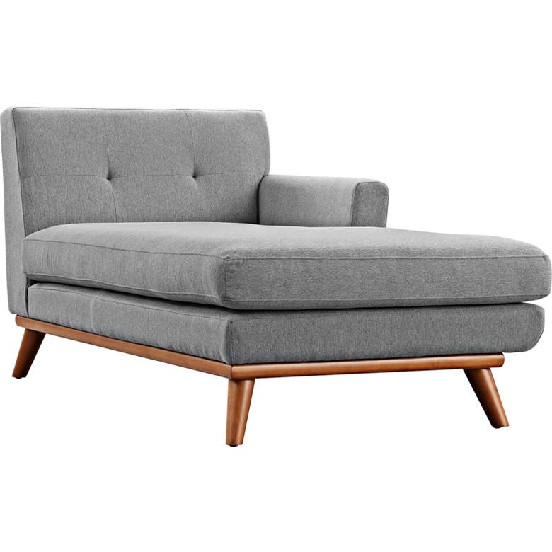Image 1 Engage 36 1/2" Wide Gray Fabric Tufted Right-Arm Chaise