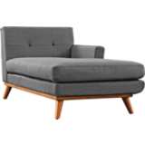 Engage 36 1/2&quot; Wide Gray Fabric Tufted Right-Arm Chaise