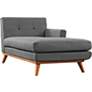 Engage 36 1/2" Wide Gray Fabric Tufted Right-Arm Chaise