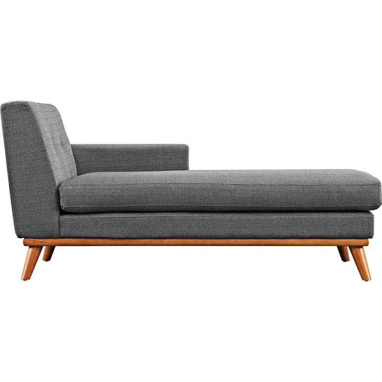 Image 2 Engage 36 1/2" Wide Gray Fabric Tufted Right-Arm Chaise more views