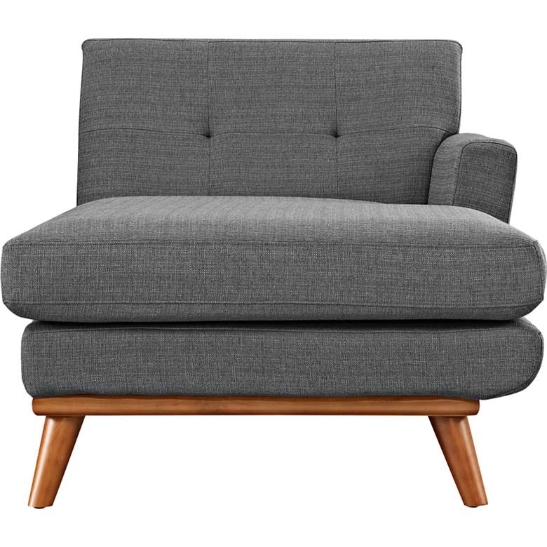 Image 4 Engage 36 1/2" Wide Gray Fabric Tufted Right-Arm Chaise more views