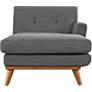 Engage 36 1/2" Wide Gray Fabric Tufted Right-Arm Chaise