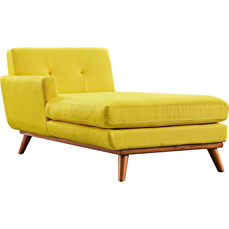 Image 1 Engage 36 1/2" Wide Sunny Yellow Tufted Left-Arm Chaise