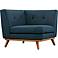 Engage 39 1/2" Wide Azure Blue Fabric Tufted Corner Sofa