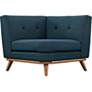 Engage 39 1/2" Wide Azure Blue Fabric Tufted Corner Sofa