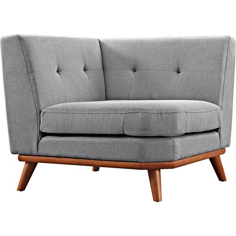 Image 1 Engage 39 1/2" Wide Gray Fabric Tufted Corner Sofa